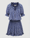 Women's Blouse Short Dress Smocked Waist Ruffled Skirt V-Neck-Fashion Glam