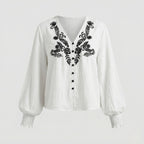 Women's Blouse Top Oversize Embroidered-Fashion Glam