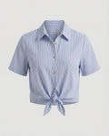 Women's Blouse Top Shirt Collar Knot-Fashion Glam