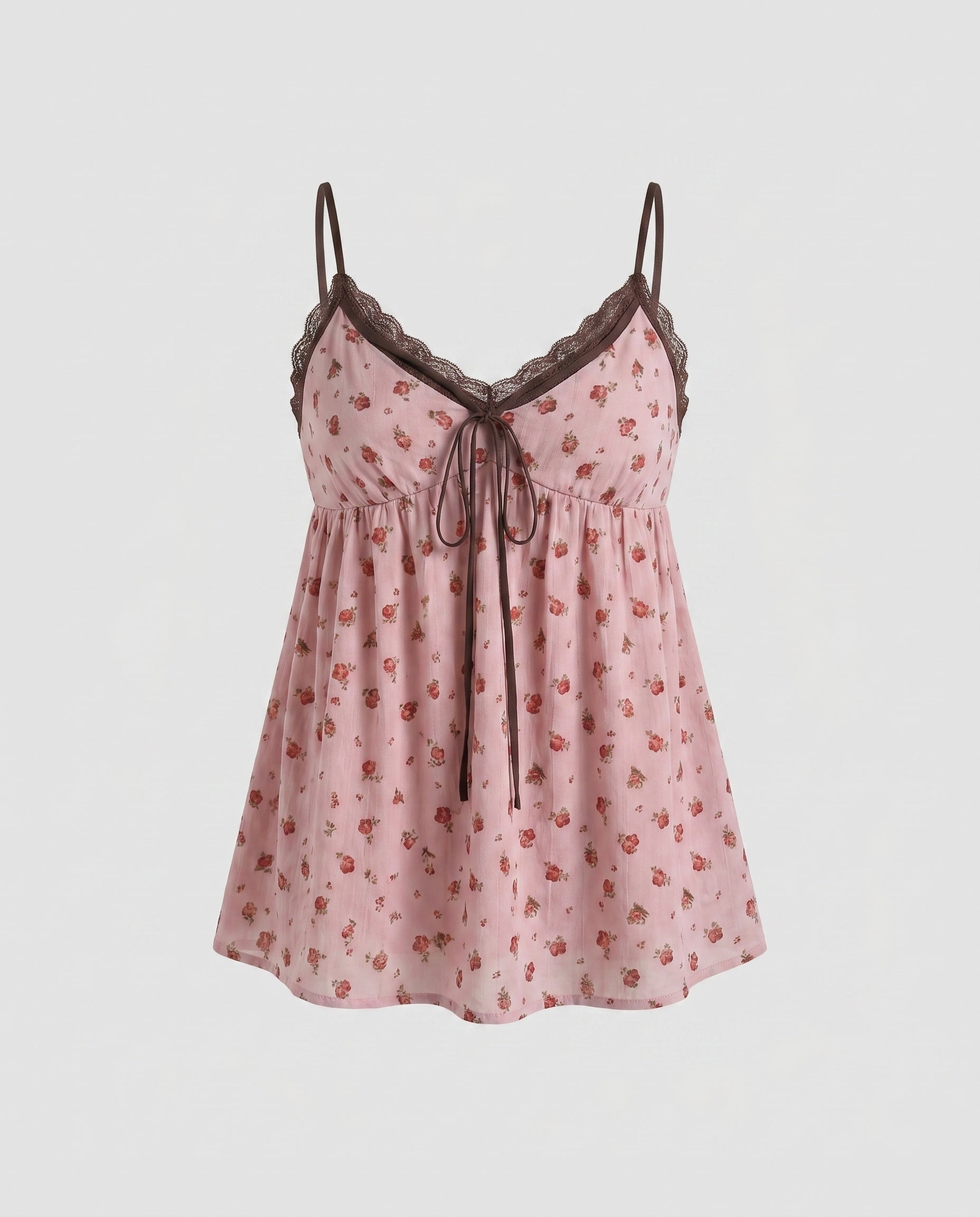 Women’s blouse top with floral accents and adjustable straps-Fashion Glam