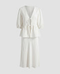 Women's Blouse Tunic with Low Back View and Playfully Gathered Design Fashion Glam-Fashion Glam