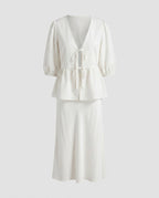 Women's Blouse Tunic with Low Back View and Playfully Gathered Design Fashion Glam-Fashion Glam