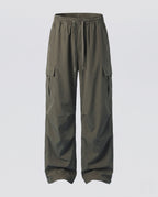 Women's cargo pants with elastic waistband and practical side pockets-Fashion Glam