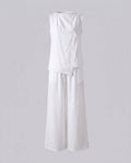 Women's casual and elegant set consisting of a sleeveless top and wide-cut pants-Fashion Glam
