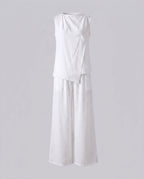 Women's casual and elegant set consisting of a sleeveless top and wide-cut pants-Fashion Glam