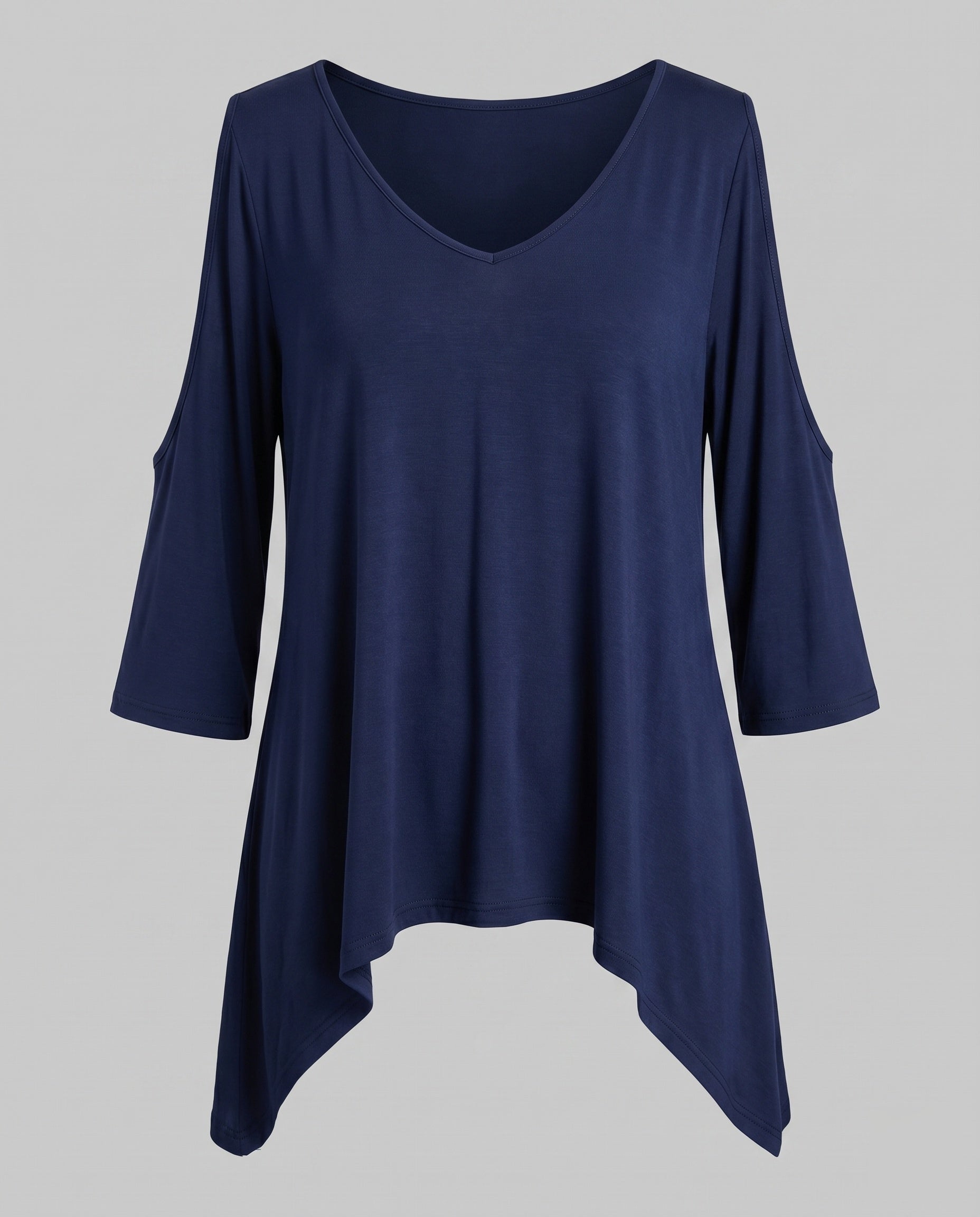 Women's casual blouse shirt with special shoulder cutouts and swinging hem Fashion Glam-Fashion Glam