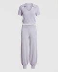 Women's casual knit set with short top and wide pants-Fashion Glam