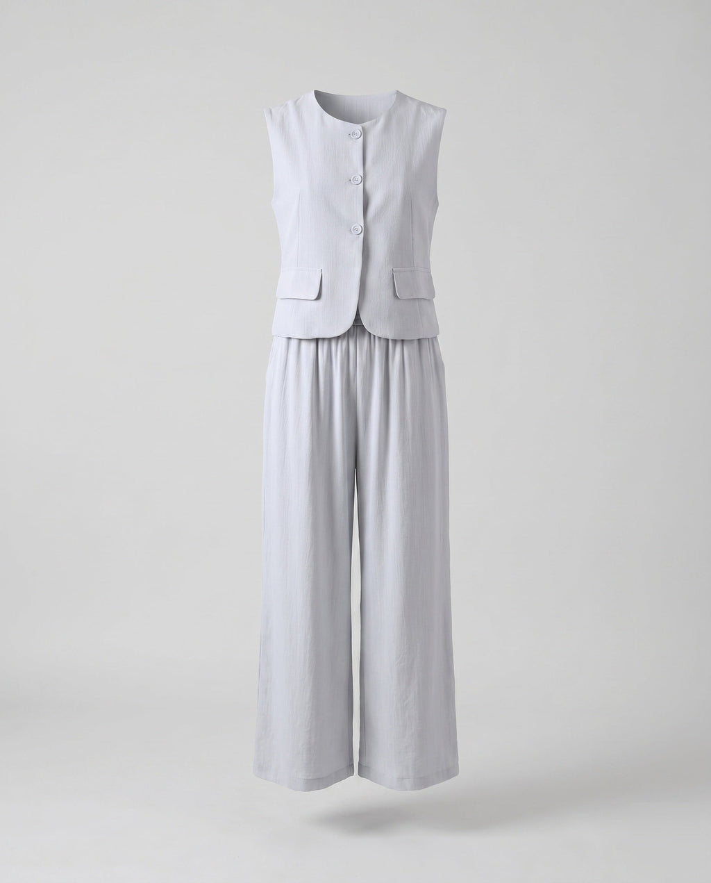Women's casual set of sleeveless blouse and wide palazzo pants-Fashion Glam