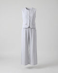 Women's casual set of sleeveless blouse and wide palazzo pants-Fashion Glam