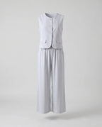 Women's casual set of sleeveless blouse and wide palazzo pants-Fashion Glam