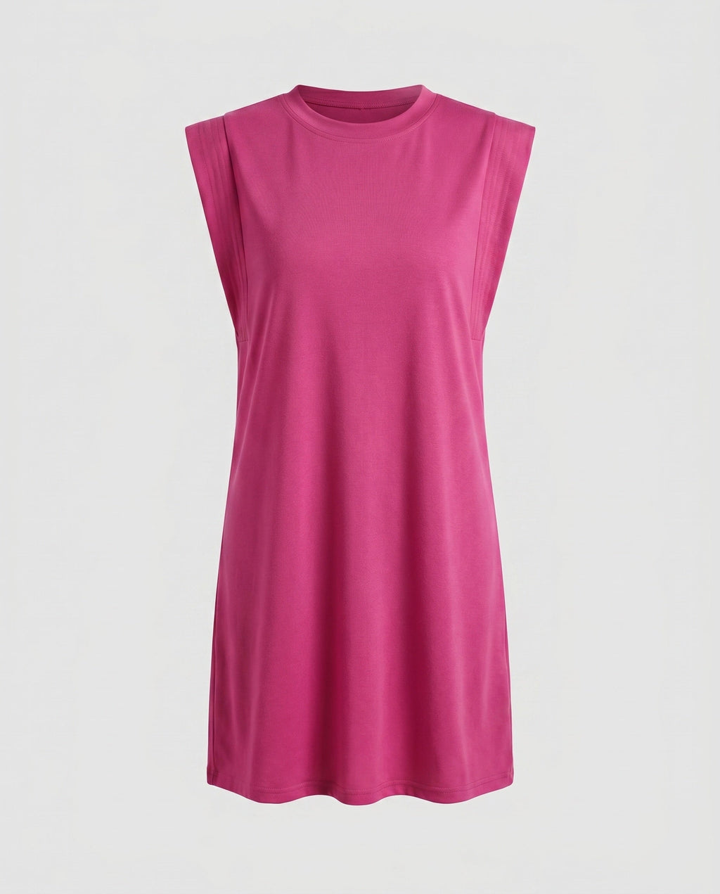 Women's casual T-shirt dress with sleeveless cut and elegant minimalist design-Fashion Glam
