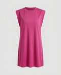 Women's casual T-shirt dress with sleeveless cut and elegant minimalist design-Fashion Glam