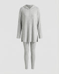Women's Comfortable Hooded Long Shirt Fine Knit Fine Knit Lounge Set-Fashion Glam