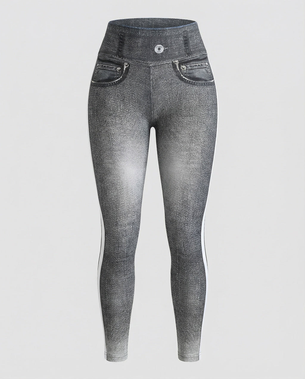 Women's contour leggings in jeans look with butt lift-Fashion Glam