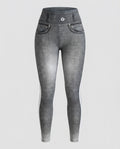Women's contour leggings in jeans look with butt lift-Fashion Glam