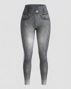 Women's contour leggings in jeans look with butt lift-Fashion Glam