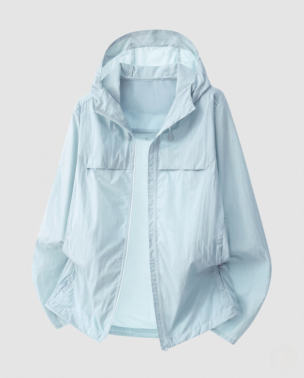 Women's cooling UV protection summer jacket with hood, breathable mesh inner lining and concealed zipper pockets Fashion Glam-Fashion Glam