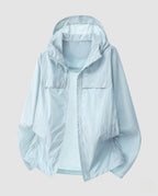 Women's cooling UV protection summer jacket with hood, breathable mesh inner lining and concealed zipper pockets Fashion Glam-Fashion Glam
