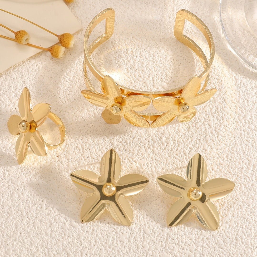 Women's cuff bracelet with floral design Fashion Glam-Fashion Glam
