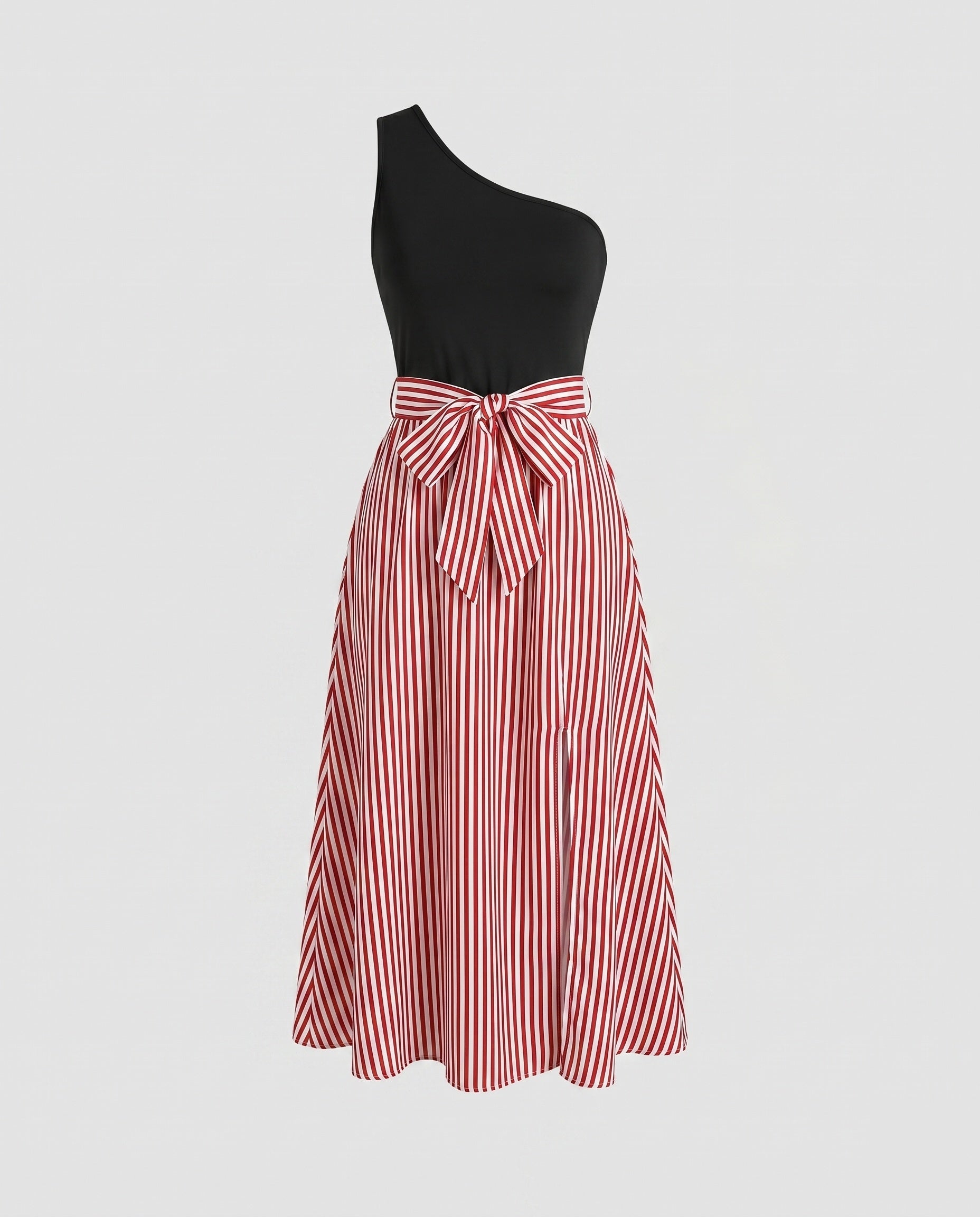Women's dress with asymmetrical cut and side slit-Fashion Glam