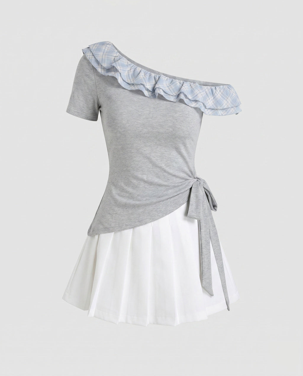 Women's dress with playful asymmetric cut and sophisticated ruffle design-Fashion Glam