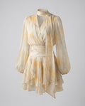 Women’s dress with voluminous ruffles and elegant wrap design-Fashion Glam