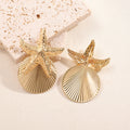 Women's ear clips in luxurious shell and starfish design Fashion Glam-Fashion Glam