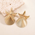 Women's ear clips in luxurious shell and starfish design Fashion Glam-Fashion Glam