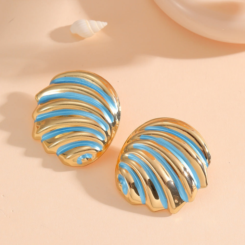 Women's ear clips in maritime shell design Fashion Glam-Fashion Glam