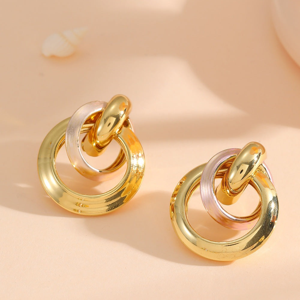 Women's earrings in elegant ring design Fashion Glam-Fashion Glam