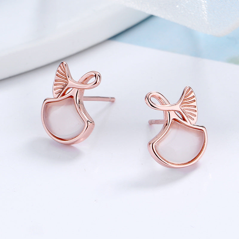 Women's earrings in elegant whale fin design Fashion Glam-Fashion Glam