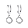 Women's earrings with sparkling circle pendant Fashion Glam-Fashion Glam