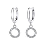 Women's earrings with sparkling circle pendant Fashion Glam-Fashion Glam