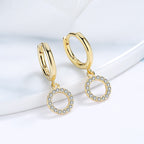 Women's earrings with sparkling circle pendant Fashion Glam-Fashion Glam
