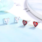 Women's earrings with sparkling heart accents made of high-quality stainless steel Fashion Glam-Fashion Glam