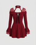 Women's elegant and playful dress with lace embellishments-Fashion Glam