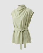 Women's elegant and stylish blouse top with tieable collar-Fashion Glam