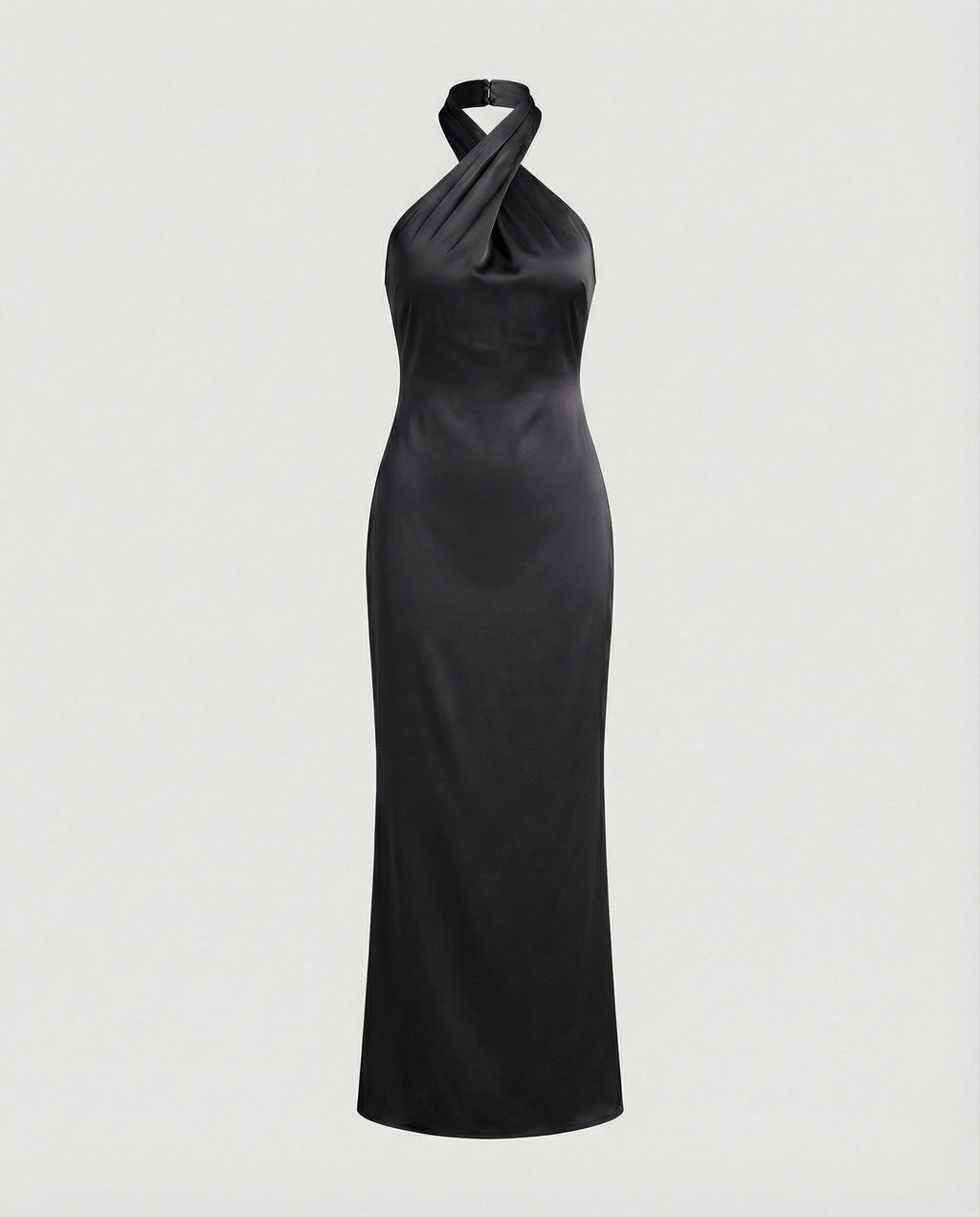 Women's Elegant Evening Dress with Asymmetrical Halter Neck and Figure-Flattering Cut-Fashion Glam