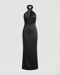 Women's Elegant Evening Dress with Asymmetrical Halter Neck and Figure-Flattering Cut-Fashion Glam