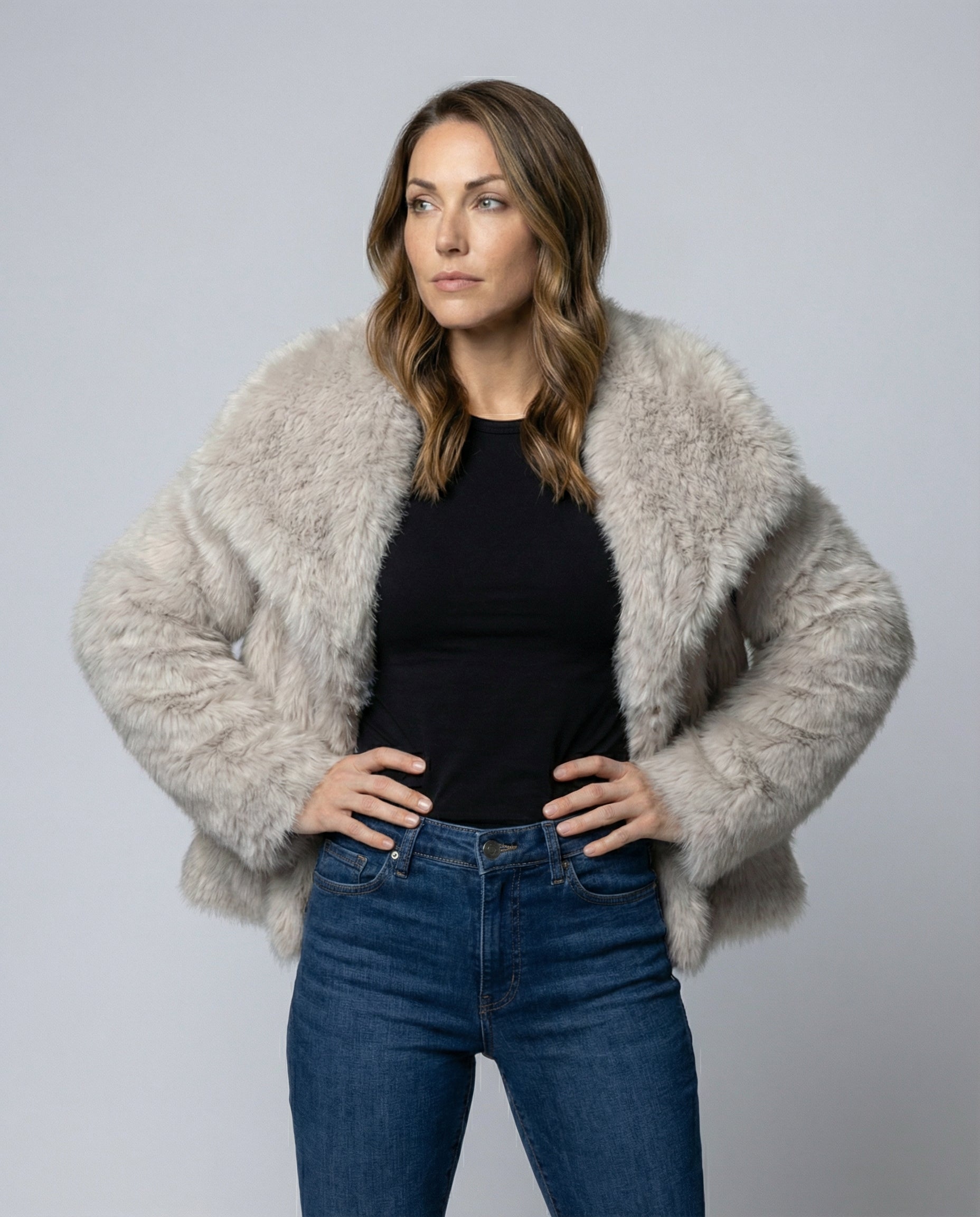 Women's Elegant Faux Fur Jacket-Fashion Glam
