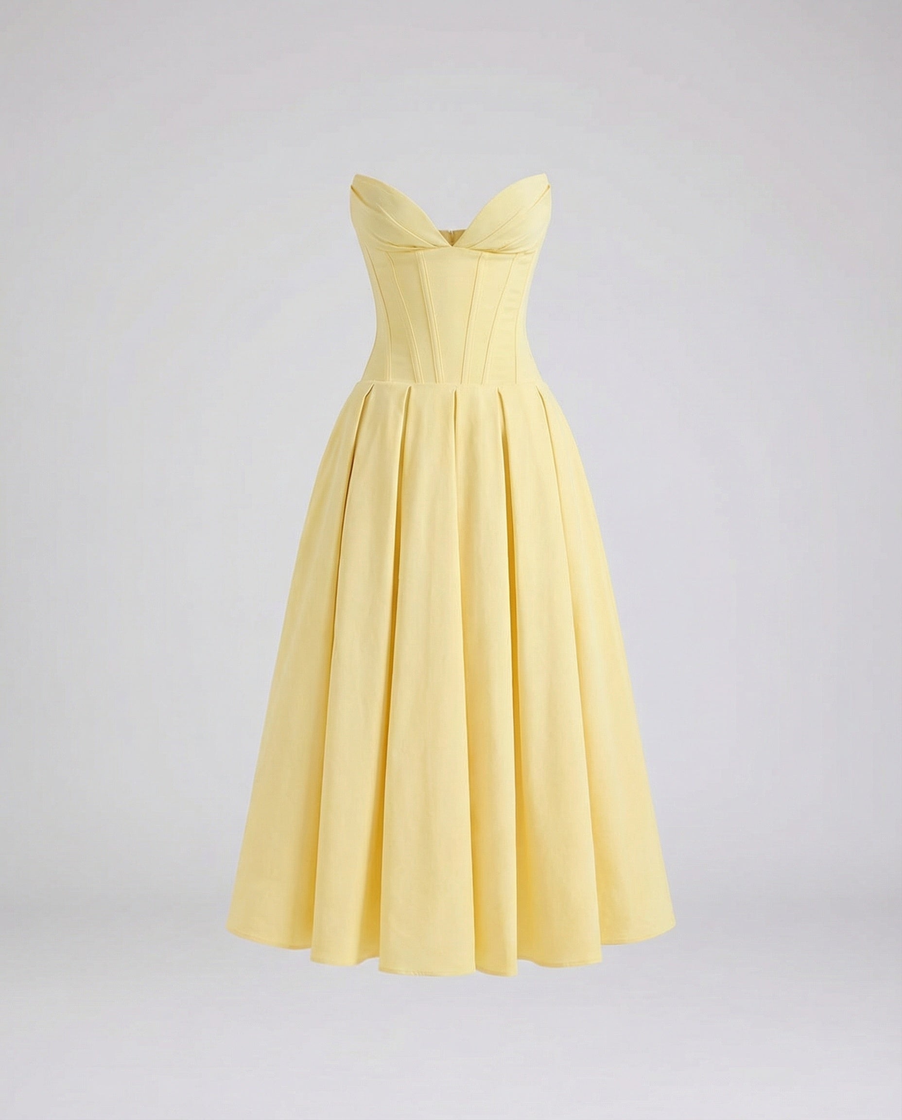 Women's evening dress with deep V-neck and flared skirt-Fashion Glam