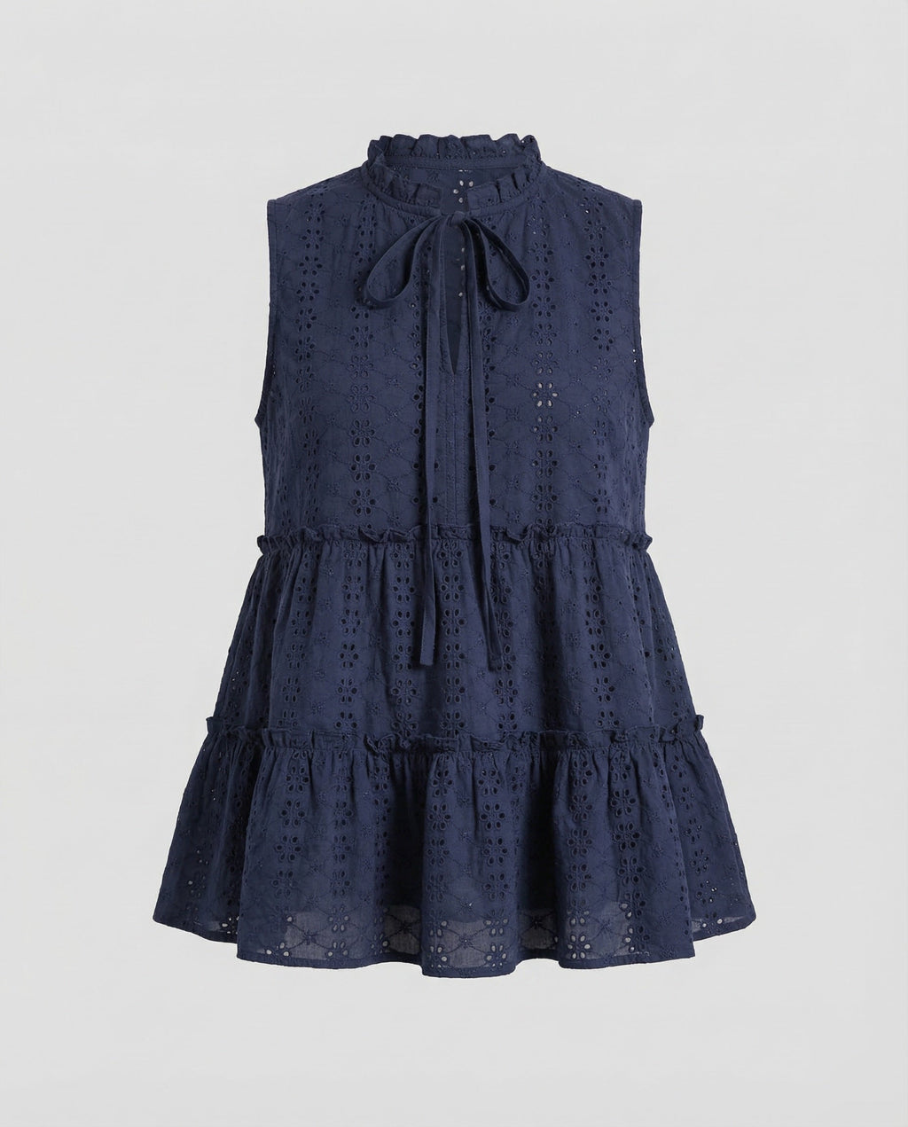 Women's Eyelet Embroidery Blouse Top with Peplum-Fashion Glam