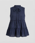 Women's Eyelet Embroidery Blouse Top with Peplum-Fashion Glam