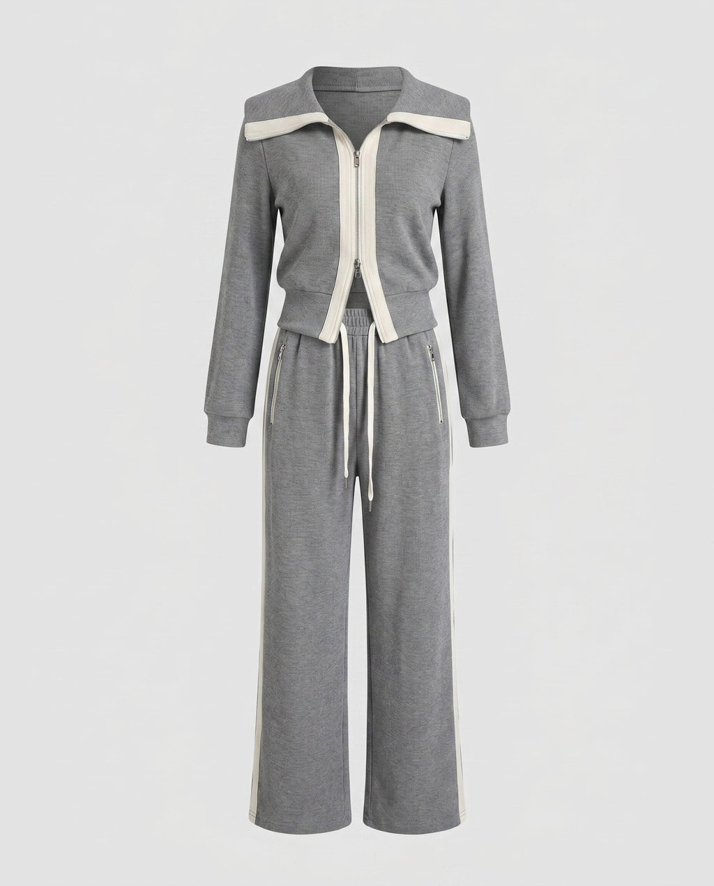 Women's fashionable tracksuit with high-quality hoodie and wide pants-Fashion Glam