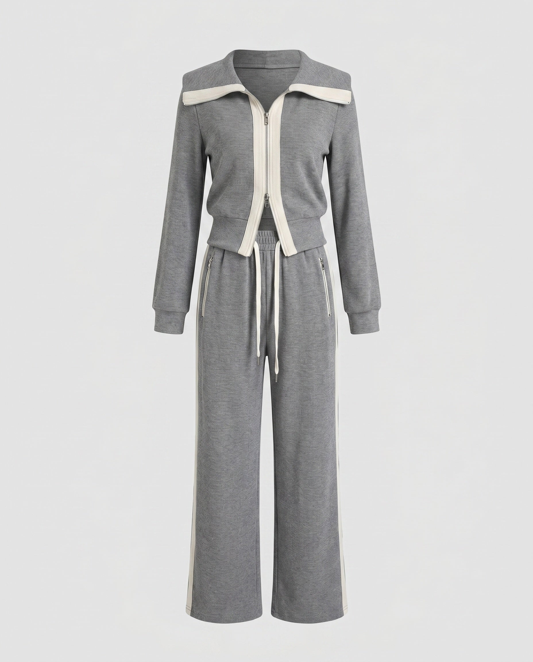 Women's fashionable tracksuit with high-quality hoodie and wide pants-Fashion Glam