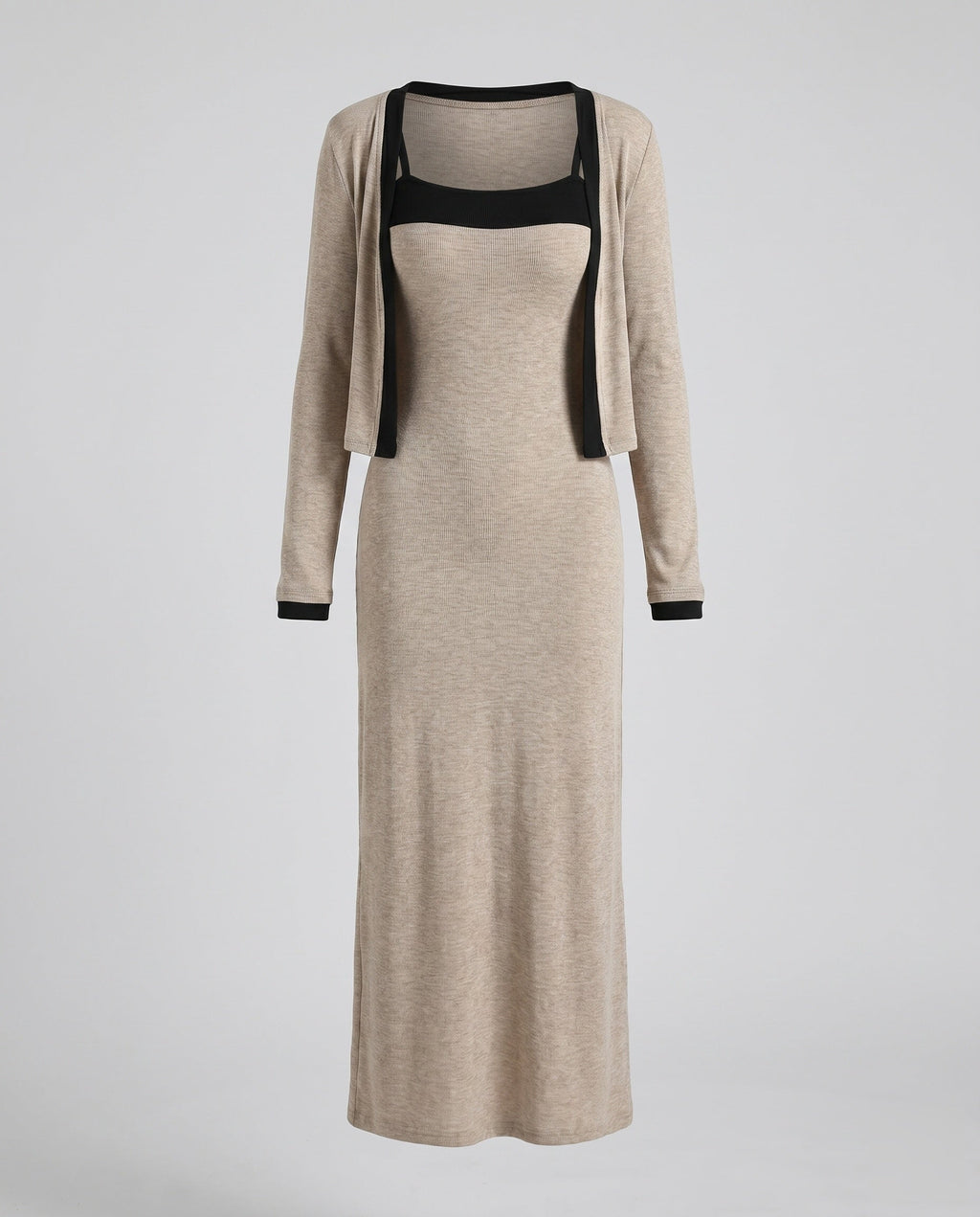 Women's figure-hugging dress with detachable sleeves and elegant design-Fashion Glam