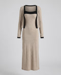 Women's figure-hugging dress with detachable sleeves and elegant design-Fashion Glam