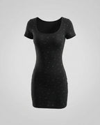 Women's Fitted Dress with Square Neckline and Floral Pattern-Fashion Glam