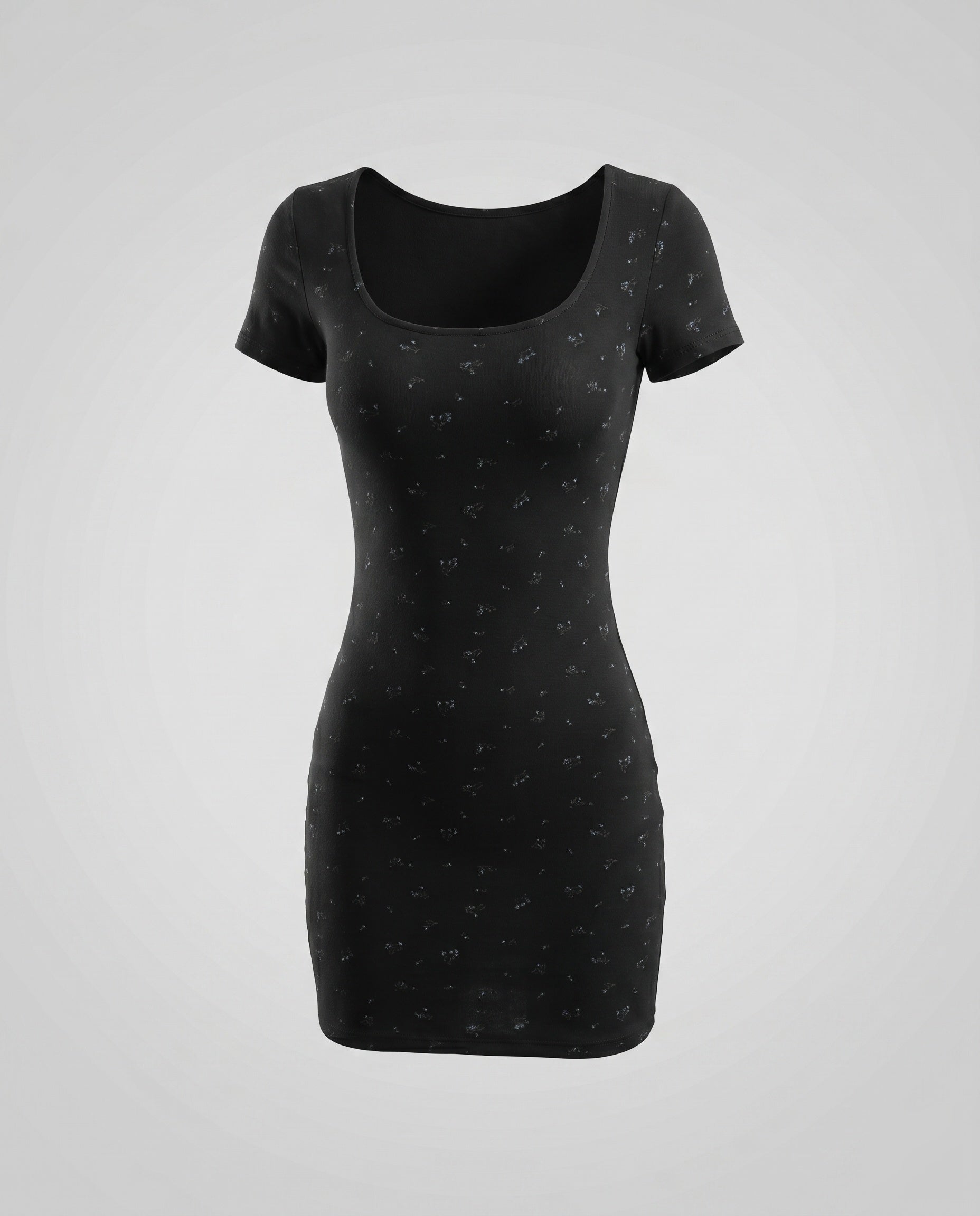 Women's Fitted Dress with Square Neckline and Floral Pattern-Fashion Glam