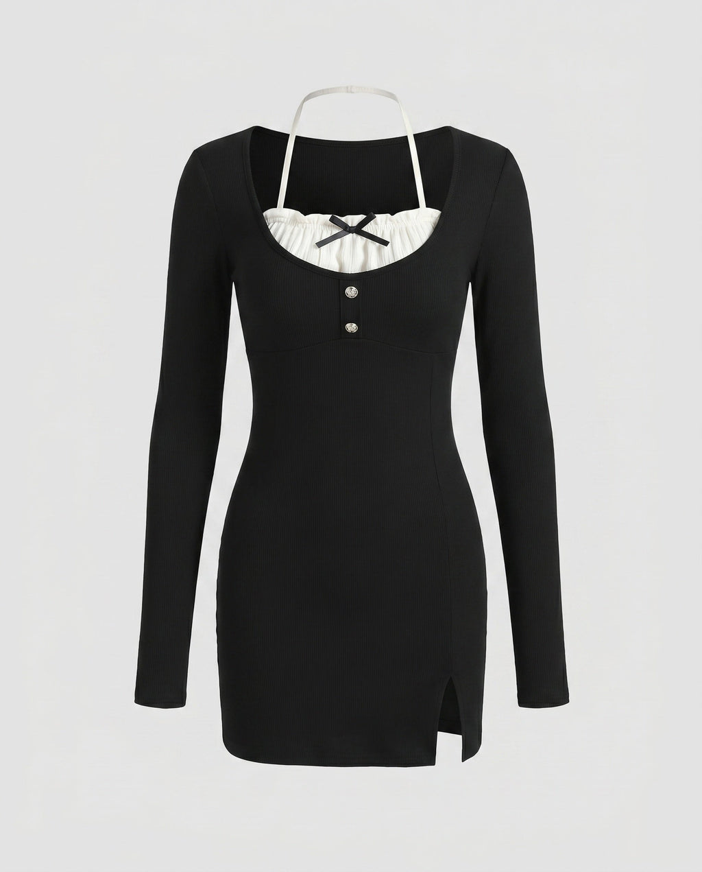 Women's form-fitting mini dress with stylish top and elegant ruffle details-Fashion Glam